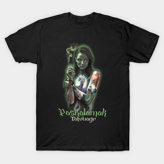 paskalamak pin up green T-Shirt by Paskalamak